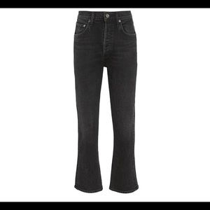 AGOLDE Riley High Rise Straight Crop in Black